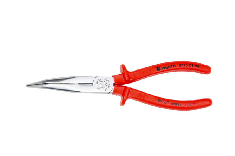 INSULATED SNIPE NEEDLE NOSE PLIERS ANGLED
